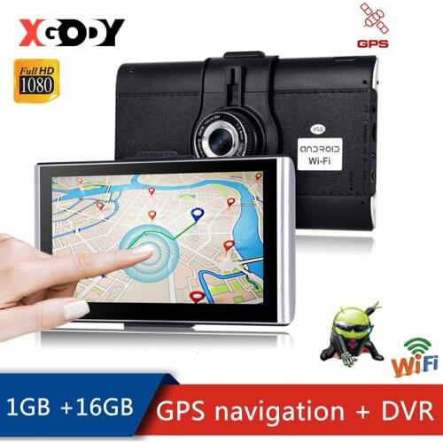 XGODY 7 Inch Android Car GPS Navigator Truck GPS Navigation 1GB +16GB Touchscreen Navigation Car WiFi with Car Dash Camera DVR