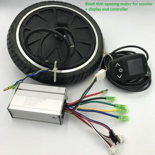 2019 NEW TFT Display Editable+Controller 24v36v48v350w 6mosfet+Motor 8inch 45mm Opening Electric Bike Scooter MTB Conversion Kit