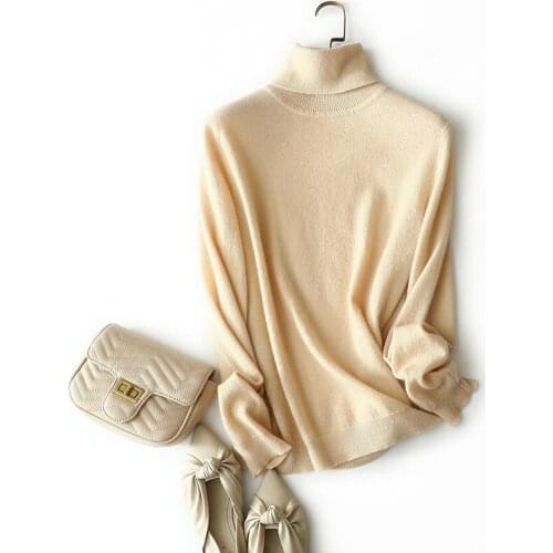 2020 winter newest high quality 100% cashmere sweater turtleneck women warm knitted pullovers