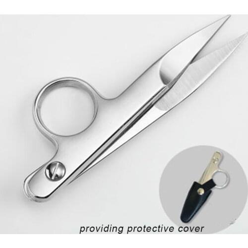 Sharp Stainless Steel Scissors V Shape Creative DIY Sewing For Needlework Tailor‘s Tools Supplies With Free Protective Cover