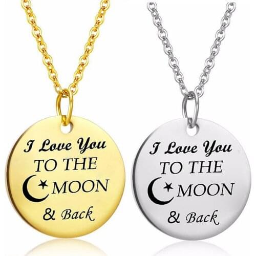 Lettering With Love Information Stainless Steel Heart Necklace For Love Couple Jewelry Valentines Day Gift Anniversary Present