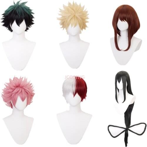 My Hero Academia Cosplay Wigs Boku no Hero Academia Todoroki Shouto Midoriya Izuku Bakugou Katsuki Uraraka Ochako Toga Himiko