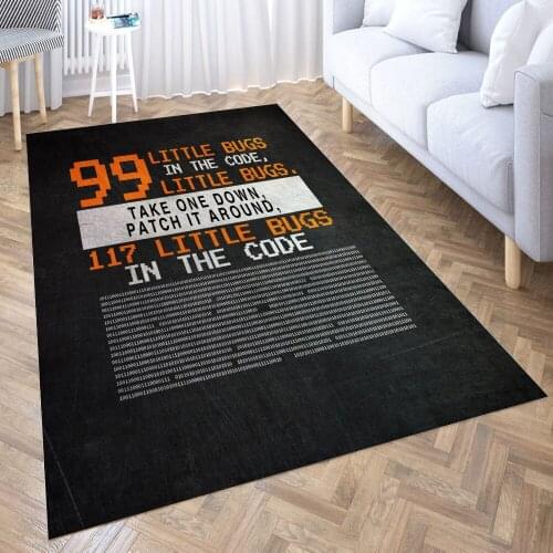 Software Developer Carpet for Living Room 3D Anime Cartoon Rug Gamer Teen Room Bedside Lounge Rug Kids Children Floor Mats
