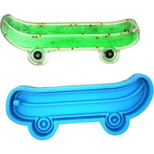 Roller Skates Skateboard Shaped Keychain Epoxy Resin Mold Key Chain Pendants Silicone Mould DIY Crafts Jewelry Casting Tools