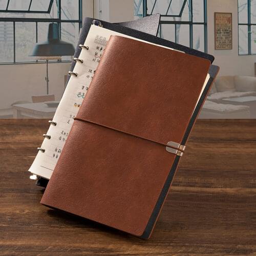 A5 Retro style removable notebook 6 color loose leaf binding Notepad thick college students hand ledger ins book wholesale