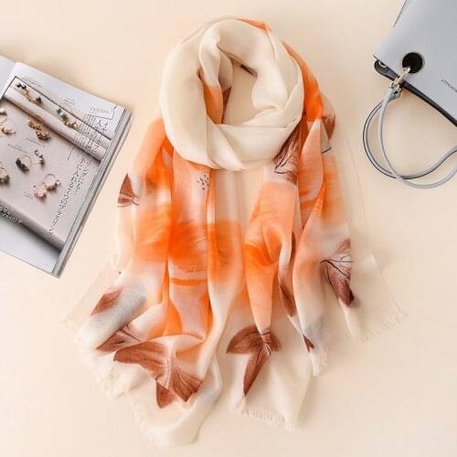 100% Wool Scarf Thin Section Pure Wool Shawl Dual-purpose Silk Scarf Autumn and Winter Wild Ultra-thin High-end Scarf
