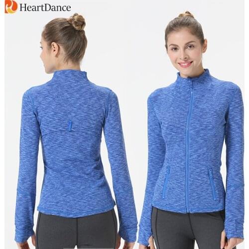 HeartDance Running Sportswear Yoga-Coat Thumb-Hole-Sportwear Zipper Workout Women Cycling Gym Tops