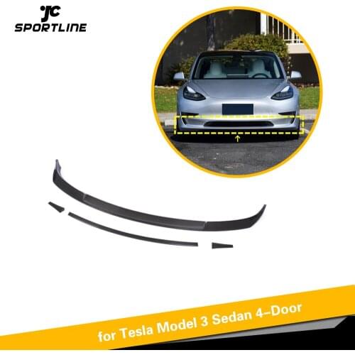 Carbon Fiber Front Bumper Lip Spoiler For Tesla Model 3 2017 - 2019 Front Bumper Lip Splitters