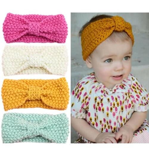 TWDVS Kids knot Crochet Turban Headband Newborn Cotton Wrap Hair elastic Band Headwear Ring Hair Accessories W256