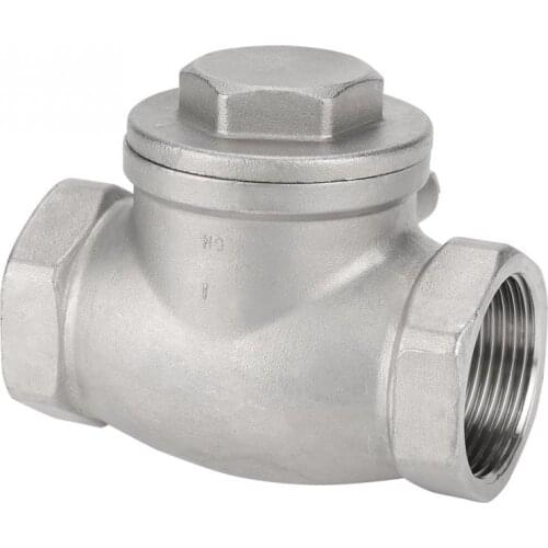 Water valve DN32 Stainless Steel One Way Swing Check Valve Female Thread 200PSI for Water Oil Gas valvula solenoide high quality
