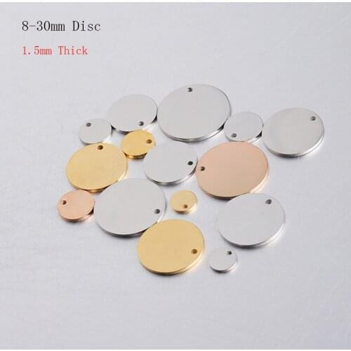 Custom Personalized Laser Engraved Stainless Steel Round Charm Pendant Jewelry Accessories