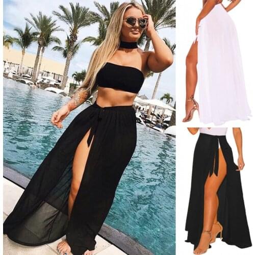 Womens Swim Wear Bikini Cover Up Sheer Beach Mini Wrap Skirt Sarong Pareo Shorts Summer Beachwear