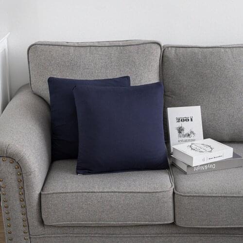 Household Pillow Case Solid Color Linen Decorative Throw Pillow Case Pillowcase Cover for Home Sofa Seat Chair Car Decoration