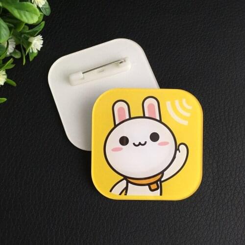 10pcs custom LOGO any shape plastic name badge holder tag pin any picture print brooch with acrylic plate 4*10cm