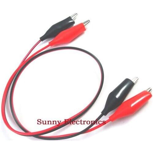 50 set High quality Dual Crocodile Alligator Clips Wire Test Lead Red+Black Clip test