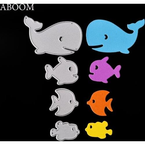 ABOOM New Sharks Design Metal Cutting Dies Scrapbooking Embossing Folder DIY Kids Funny Play Card Scrapbooking Template Die Cut