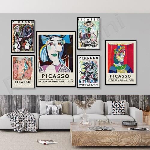 Abstract Vintage Painting Pablo Picasso Exhibition Canvas Posters and Prints Museum Modern Gallery Wall Art Picture Home Decor