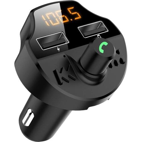 20Pcs/Lot Car Fm Transmitter Bluetooth 5.0 Car Mp3 Player Modulator Adapter Battery Voltage TF Card Hands-free Dual USB
