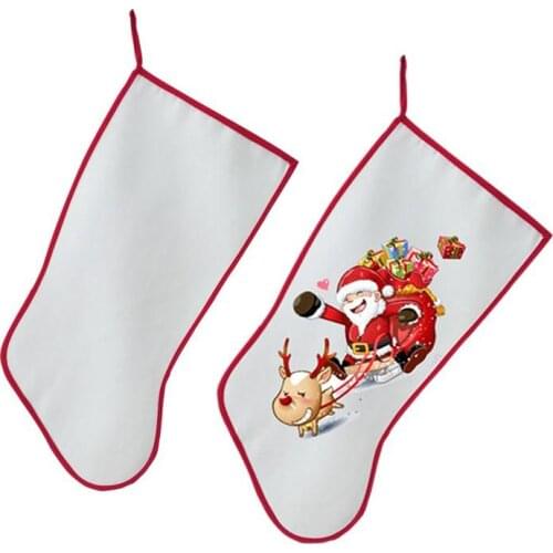 Free Shipping 10pcs/lot New style Blank Chirstmas Sock For Sublimation INK Print DIY Gifts Decorations