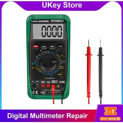DY2201C Digital Multimeter Engine Auto Multi-functional AC DC Voltmeter Ammeter Ohmmeter Repairing Multimeter Meter LCD Disply