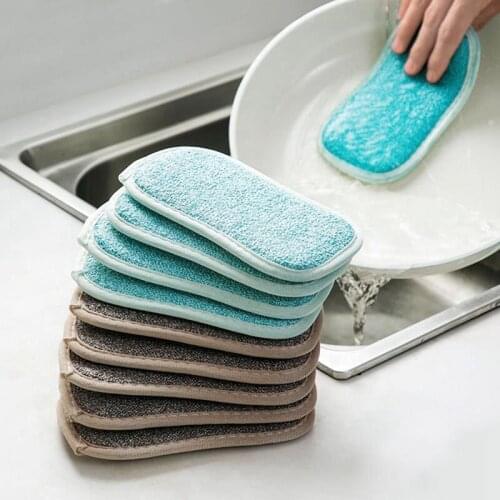 Non-Scratch Double Sided Kitchen Cleaning Magic Sponge Kitchen Cleaning Sponge Scrubber Sponge For Dishwashing Bathroom Supplies