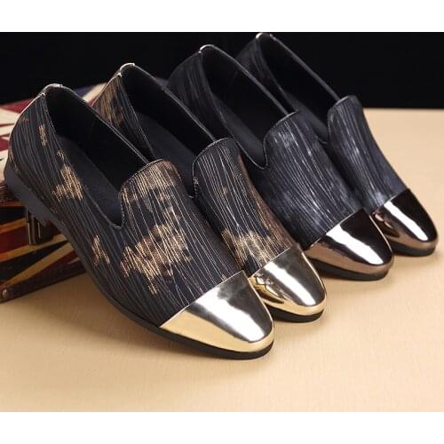 ERRFC Hot Selling Men Casual Shoes Breathable Slip On Round Toe Trending Leisure Loafer Shoes Man Plus Size 13 14 Gold Grey