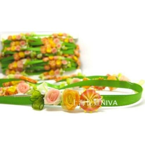 Purple Flower Rococo Ribbon Trim|Decorative Floral Satin Ribbon|Scrapbook Materials|Clothing|Decor|Craft Supplies