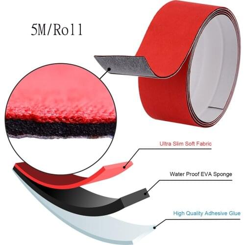 FOSHIO 500CM 3 Layer Waterproof Edge Felt for Carbon Fiber Vinyl Squeegee Car Tint Wrap Tool Scraper No Scratch Protective Cloth