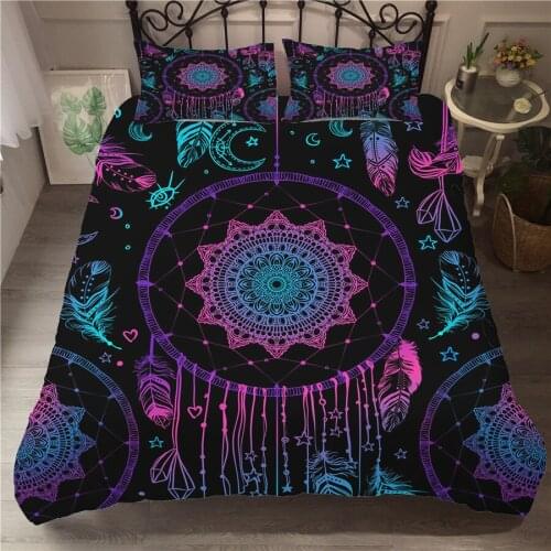 Bedding Set 3D Printed Duvet Cover Bed Set Dreamcatcher Bohemia Home Textiles for Adults Bedclothes with Pillowcase #BMW13
