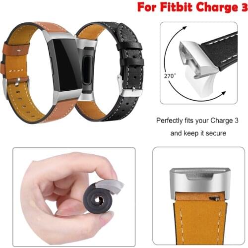 Leather watchband strap For Fitbit Charge 3 smart watch Replacement high quality Leather Wristband bracelet For Fitbit Charge 3
