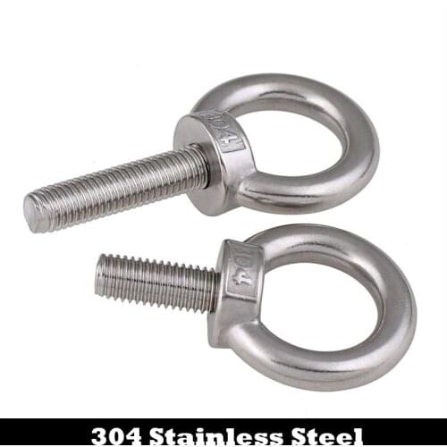 M3 M4 M5 M3*9 M3x9 M4*11 M4x11 M5*11 M5x11 304 Stainless Steel DIN580 Male Thread Hook Marine Round Lifting Eye Ring Bolt Screw