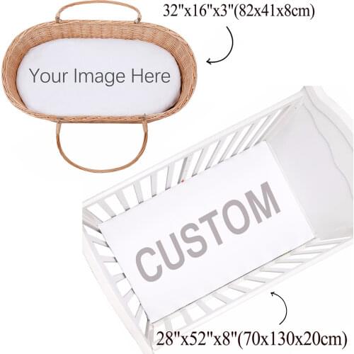 LVYZIHO Custom Baby Sheet 28"x52" Fitted Crib Mattress ​Protector Cradle Cover Elastic Fitted Baby Sheet