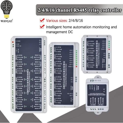 2 4 8 16 channel RS485 communication relay controller module intelligent home automation monitoring and management DC