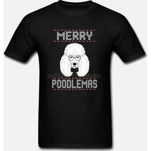 Men T Shirt Poodle Dog Christmas Sweater Funny Tees Women T-Shirt