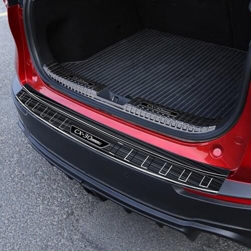 For Mazda CX30 CX 30 Rear Bumper Plate Door Sill Cover Car Accessories Interior Trim Stainless Steel