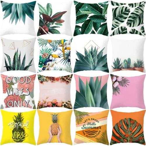 Cactus Plant Pillowcase Cushion Cover 45*45 Pillowcase Sofa Cushions Pillow Cases Polyester Home Decor Pillow Covers KD-0245