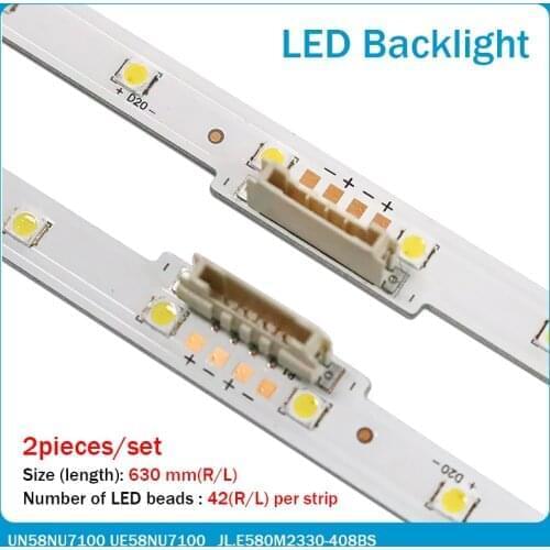 New 2 PCS LED backlight strip for Samsung UN58NU7100 UE58NU7100 un58nu710D UN58NU6080 LM41-00632A BN96-46866A JL.E580M2330-408BS