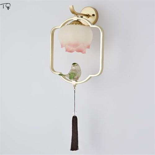 New Chinese Classical Zen Art Lotus Wall Lamp Led E27 Wall Sconces Decor Bedroom Bedside Lamp Tea House Stairs Aisle Salon Hotel