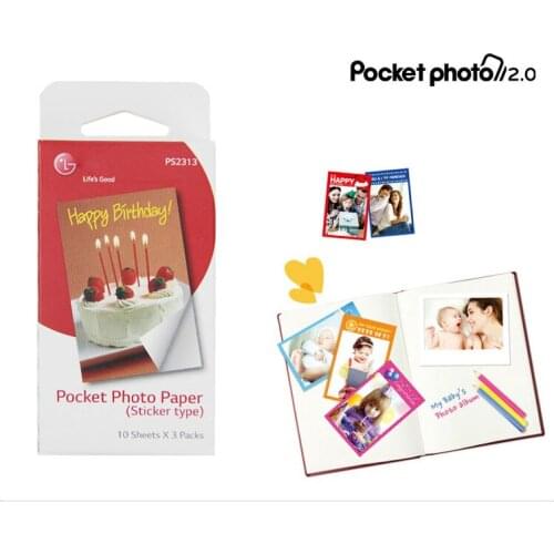 PD251 phone photo printer 239 paper bag with 233 genuine original printer ZINK Photo Paper 2 "X3" 30pcs/1box