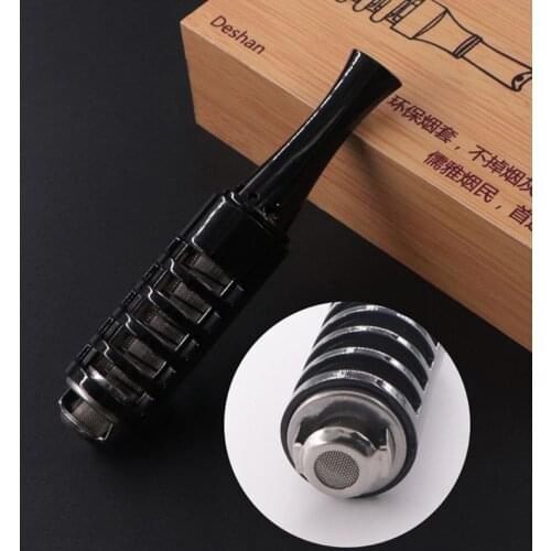 Portable Lazy Men Cigarette Holder Ashtray Smoking Pipe Smoke Filter Tube Filter with Brush Gift Wholesale
