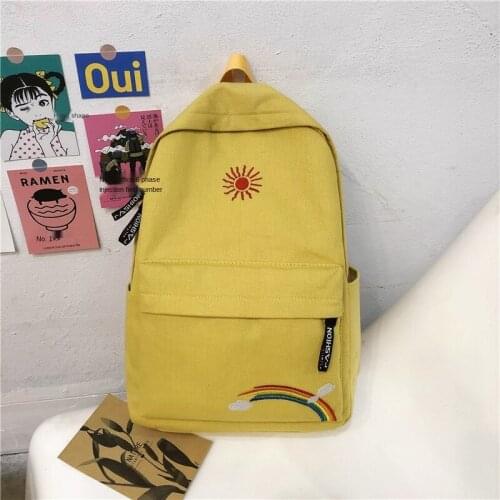 Factory Direct Sales New Fashion Canvas Student Makeup Missed Lessons Girlfriends Backpack Student Bag Ins Wind Backpack