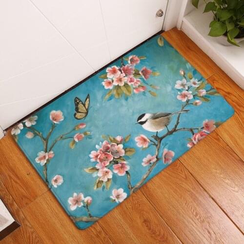 Zeegle Dust Proof Door Mats Outdoor Bird Printed Area Rug For Living Room Bedroom Carpets Anti-slip Floor Mats Kitchen Mats