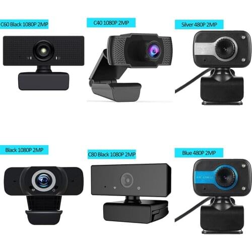 USB2.0 480P 1080P Camera HD Webcam with Built-in Microphone Clip-on Web Camera for Windows 10 8 7 XP Office Internet celebrities