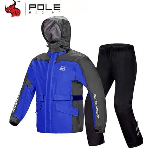 POLE Waterproof Motorcycle Raincoat+Rain Pants Moto Rain SuitVentilate Poncho Motorcycle Rain Jacket Riding Motorbike Rain Shoes