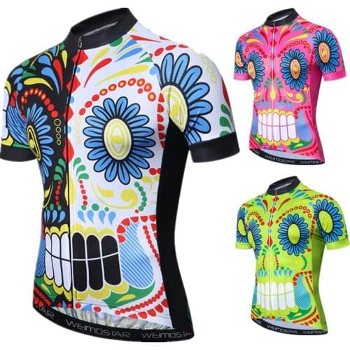 Weimostar Skull Cycling Jersey Summer Mens Bicycle Clothing Short Sleeve Cycle Wear Pro Team MTB Bike Jersey Shirt Ropa Ciclismo