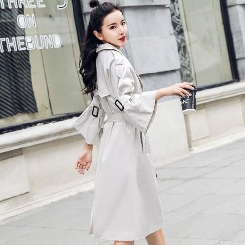 Womens Windbreaker Solid Womens Long Trench Coat Patchwork Womens Light Windbreakers Button Sashes Womens Winter Coats 2021