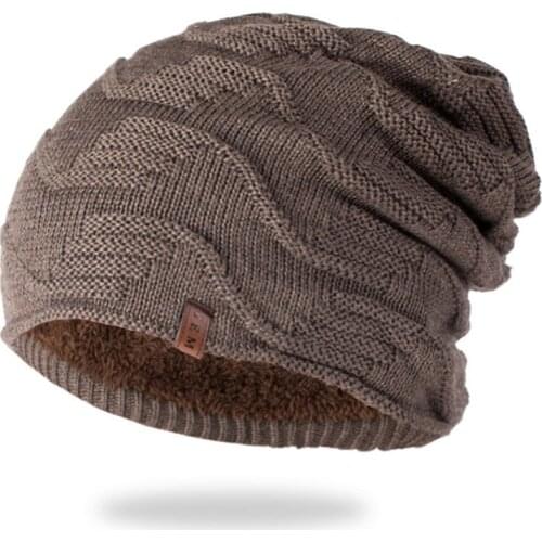 Winter Beanie Thicken Unisex Casual Hats Knitted Hip Hop Bonnet Plus velvet Stretchy Gorros Simple Hats Warm Outdoor Beanies