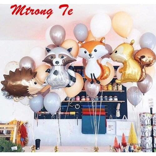 1pc Large Animal Balloons Raccoon Fox Monkey Helium Ballon Happy Birthday Jungle Party Decorations Kids Baby Shower Decor Toys