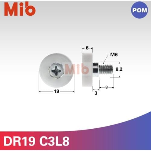 10PCS/lot low noise high quality braiding machine drawer plastic ball bearing wheel roller DR-19-B3 DR19C3L8