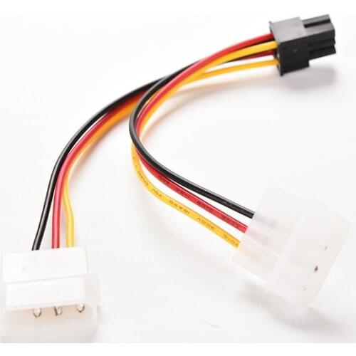 2 IDE Dual 4pin Molex IDE Male To 6 Pin Female PCI-E Y Molex IDE Power Cable Adapter Connector For Video Cards